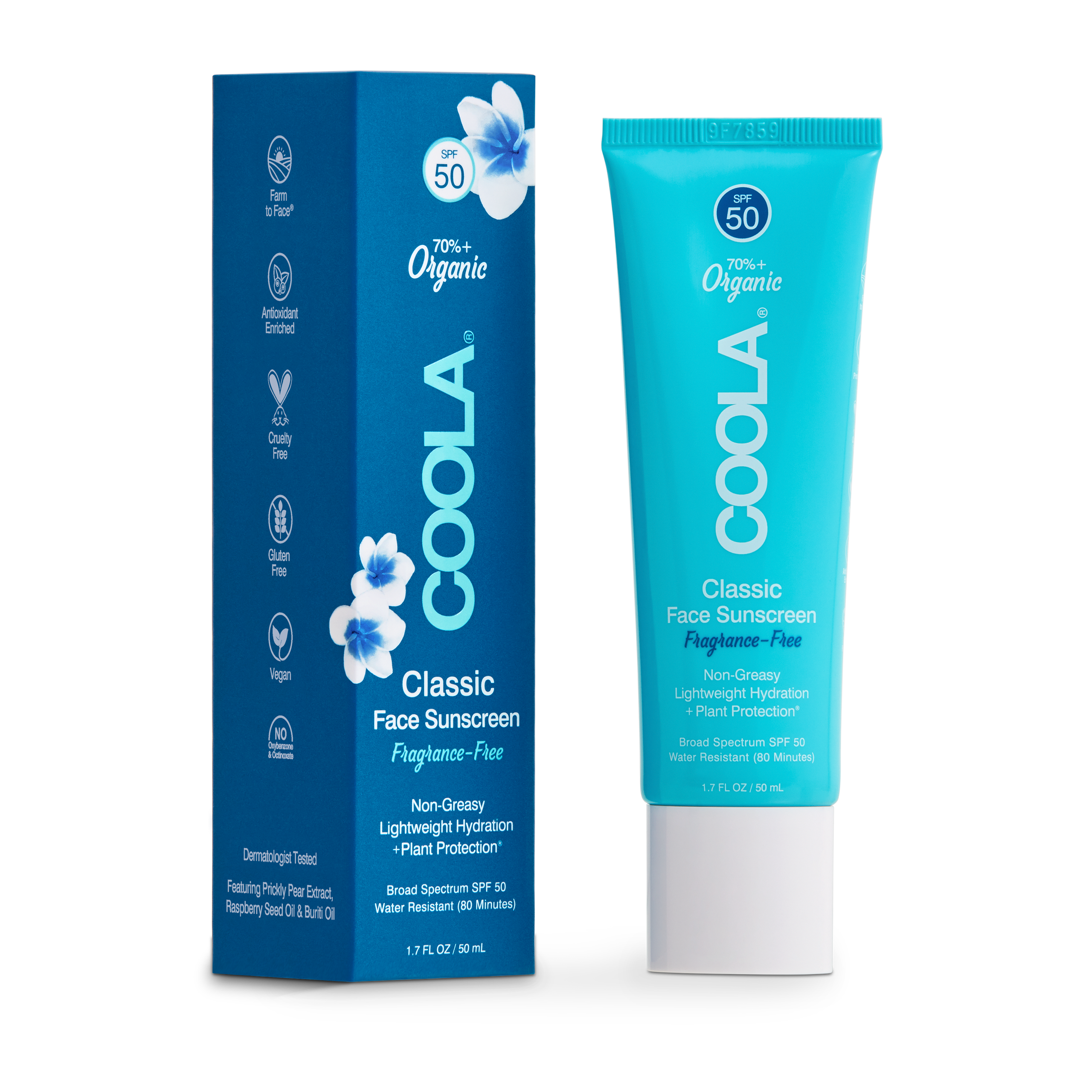 Coola Classic Face Organic Sunscreen Lotion SPF 50 Fragrance Free